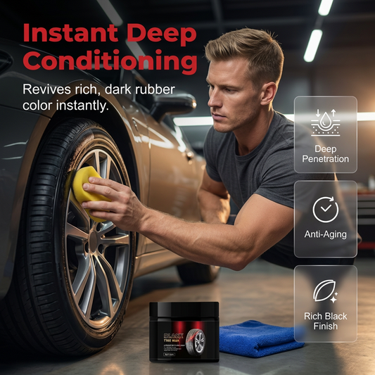 🚗Sett med voks for øyeblikkelig glans og beskyttelse av dekk👍✨