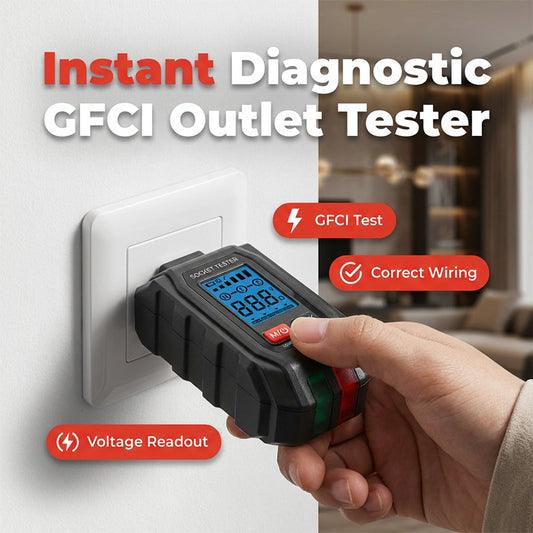 Multifunksjonell digital GFCI-stikkontaktstester