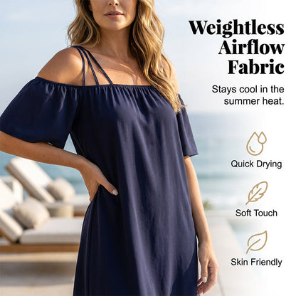 🔥50% RABATT!👗 Elegant ensfarget minikjole for damer
