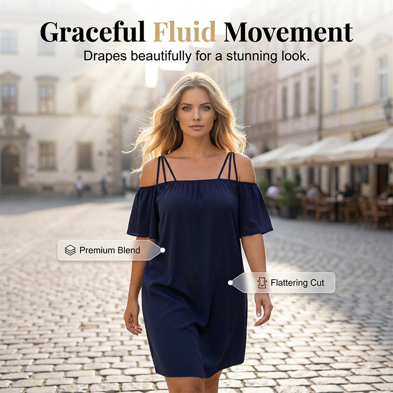 🔥50% RABATT!👗 Elegant ensfarget minikjole for damer