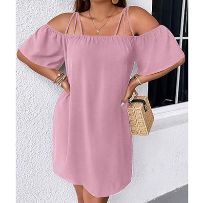 🔥50% RABATT!👗 Elegant ensfarget minikjole for damer