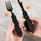🍴 50% RABATT – 4-i-1 folding outdoor bestikksett – kompakt – rustfritt stål – kniv, gaffel, skje & flaskeåpner – perfekt til camping og friluftsliv
