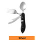 🍴 50% RABATT – 4-i-1 folding outdoor bestikksett – kompakt – rustfritt stål – kniv, gaffel, skje & flaskeåpner – perfekt til camping og friluftsliv