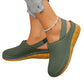 Perforerte kilehæl-slingback-sandaler for kvinner