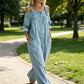 Løs Overall Jumpsuit med Vide Ben og Lommer