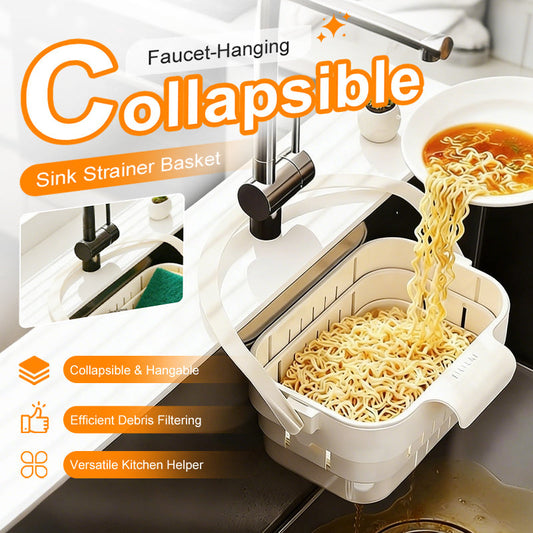 💧 50% RABATT! Sammenleggbar Vaskekurv som Henges på Kranen – Fanger Matrester & Holder Vasken Ryddig! ✨ Tøm Uten Å Berøre Søppel – Flip-Open Bunn. 🥗 Vask Frukt & Grønnsaker