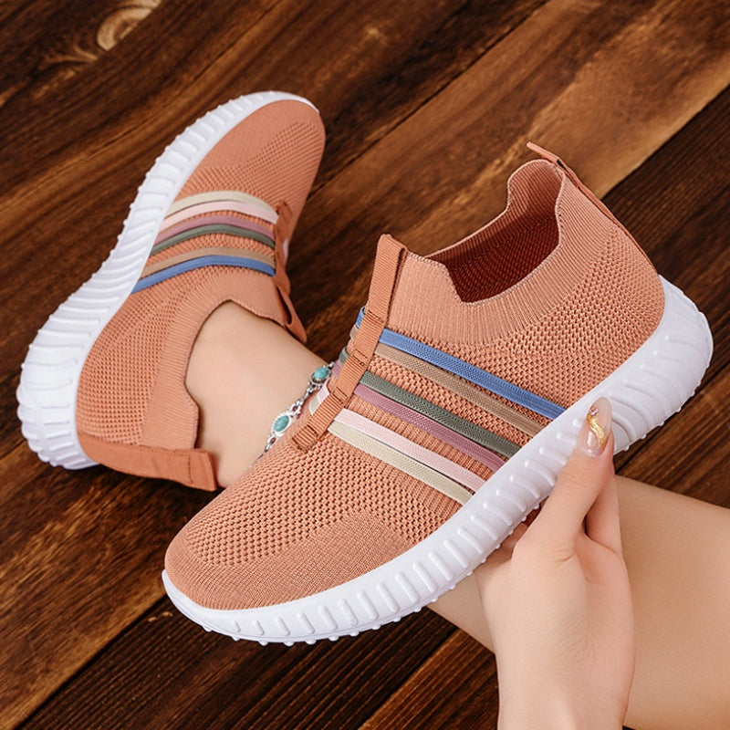 Pustevennlige slip-on-joggesko i mesh for kvinner