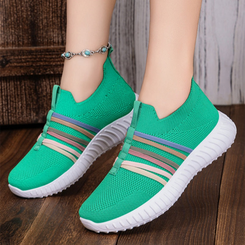 Pustevennlige slip-on-joggesko i mesh for kvinner