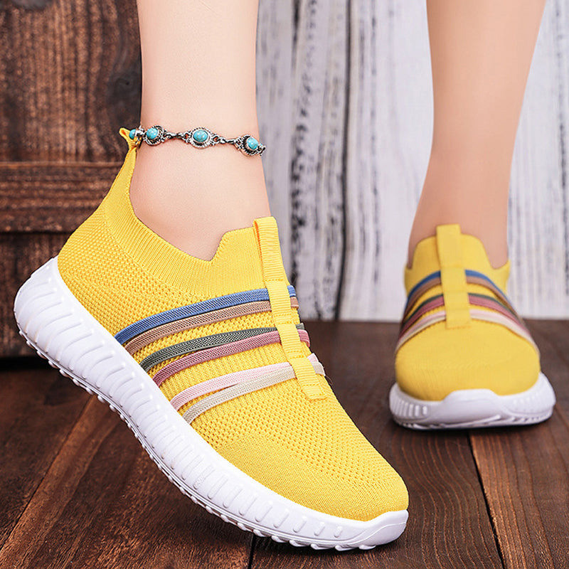 Pustevennlige slip-on-joggesko i mesh for kvinner