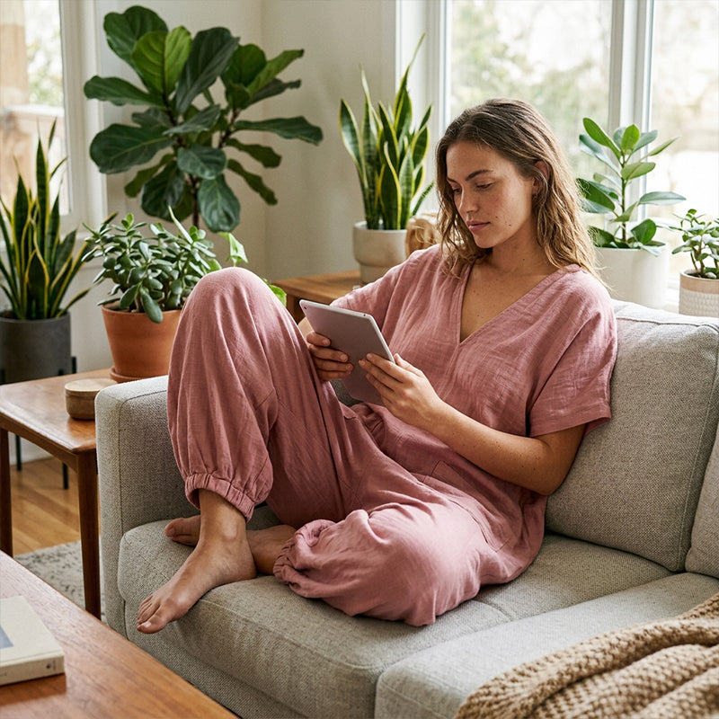 Løs sommerjumpsuit med V-hals for kvinner