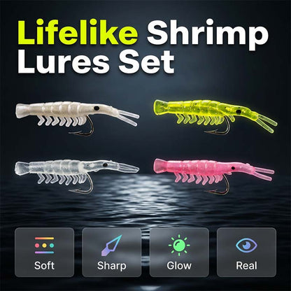 🦐🎣 50 stk. rekesluk som ser helt ekte ut – komplett sett med kroker | SPAR 50% i dag!