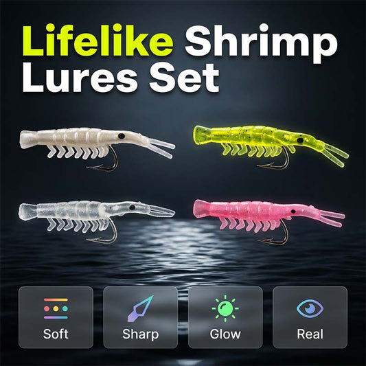 🦐🎣 50 stk. rekesluk som ser helt ekte ut – komplett sett med kroker | SPAR 50% i dag!