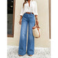 👖 LIMITED-TIME 50% OFF! ✨ Women's Stretch Straight Leg Jeans – High Rise, Washed Finish, Soft Stretch 🌿