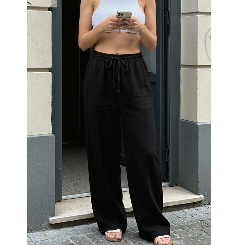 Casual bukser med rette ben for kvinner