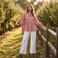 Casual-top for kvinner med gingham-mønster