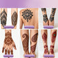 Komplett sett med henna-tatovering i tre farger