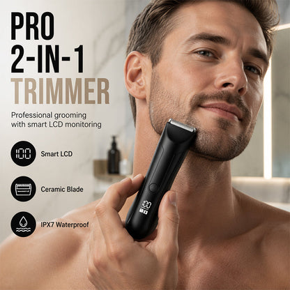 🪒 2-i-1 kroppshårtrimmer for menn — Kroppstrimmer med to hoder
