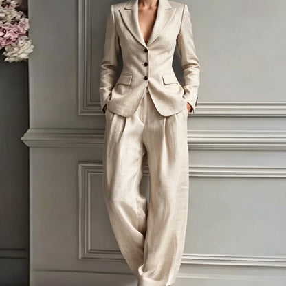 2-delers dress med blazer og bukser i casual-stil for kvinner
