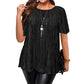 Flatterende plissert plussbluse