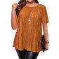 Flatterende plissert plussbluse