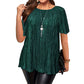 Flatterende plissert plussbluse