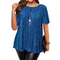 Flatterende plissert plussbluse