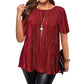 Flatterende plissert plussbluse