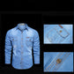 Langermet denimskjorte for menn i fritidsstil