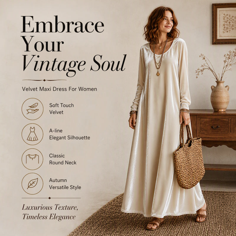 Elegant maxi-kjole med lange ermer for damer