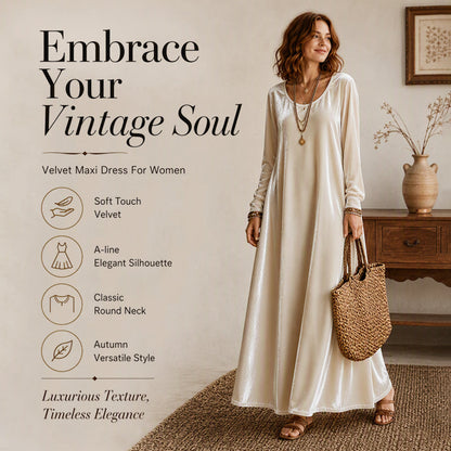 Elegant maxi-kjole med lange ermer for damer