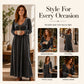 Elegant maxi-kjole med lange ermer for damer