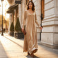 Elegant maxi-kjole med lange ermer for damer