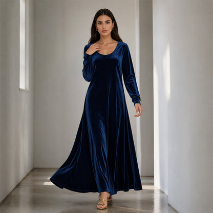 Elegant maxi-kjole med lange ermer for damer