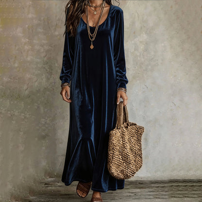 Elegant maxi-kjole med lange ermer for damer