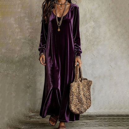 Elegant maxi-kjole med lange ermer for damer