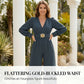 Elegant jumpsuit med V-hals og vide ben, med belte
