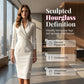 Elegant bodycon-kjole med stående krage og V-hals