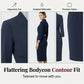 Elegant bodycon-kjole med stående krage og V-hals