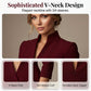Elegant bodycon-kjole med stående krage og V-hals