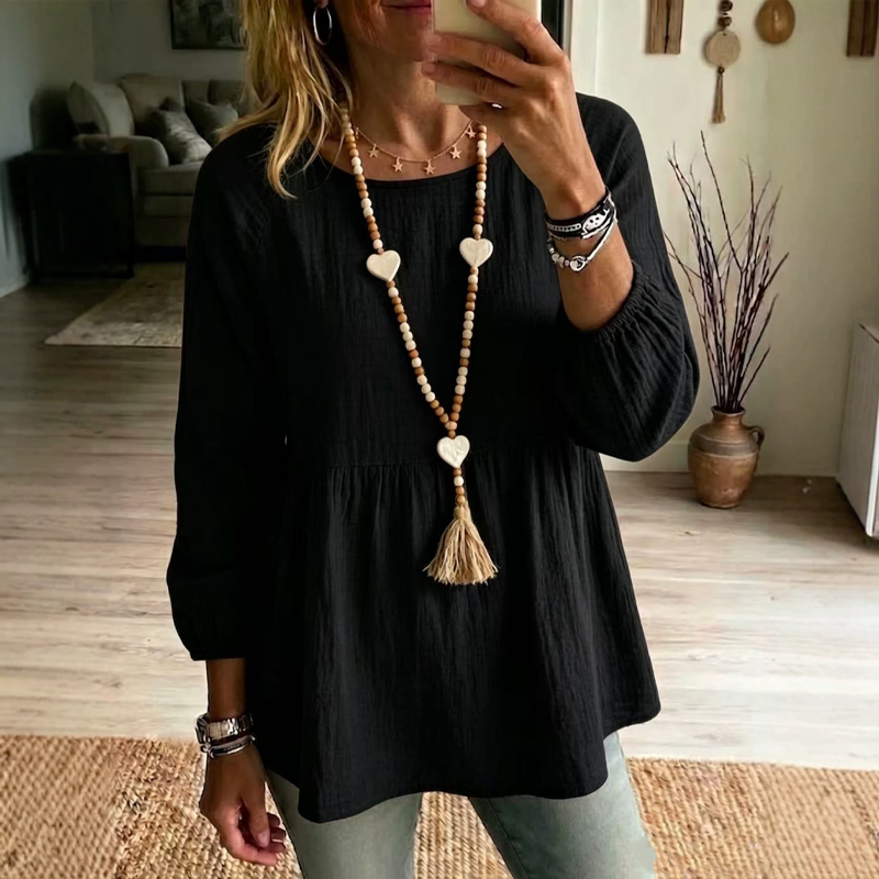 Løs babydoll-top for kvinner til fritidsbruk
