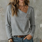 ✨Spesialtilbud: 50 % rabatt! Stilig asymmetrisk topp med V-hals for damer