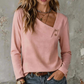 ✨Spesialtilbud: 50 % rabatt! Stilig asymmetrisk topp med V-hals for damer