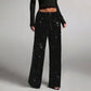 Damebukser med elastisk linning og rette ben
