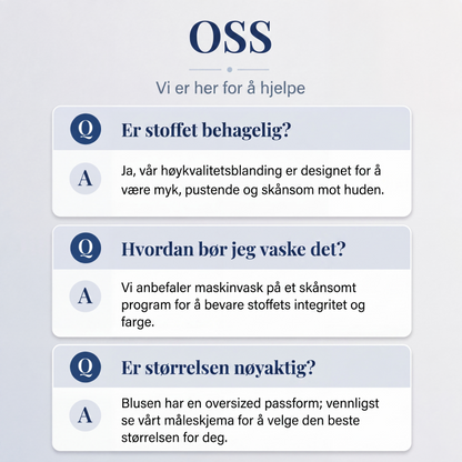 Dame uformell topp med rund hals og 3/4 ermer