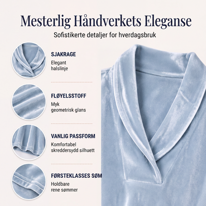 Elegant fløyels-topp med V-hals for kvinner