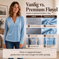 Elegant fløyels-topp med V-hals for kvinner