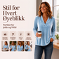 Elegant fløyels-topp med V-hals for kvinner