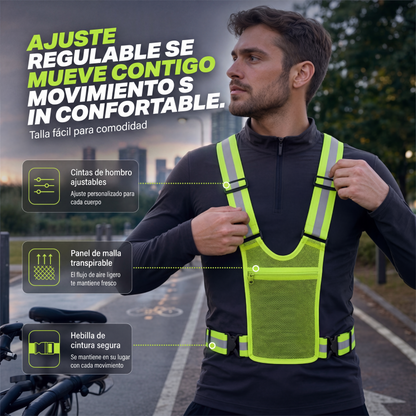 🦺✨ Refleksvest med høy synlighet – Praktisk lomme, behagelig passform og full sikkerhet for løping både dag og natt 🌙🏃‍♂️