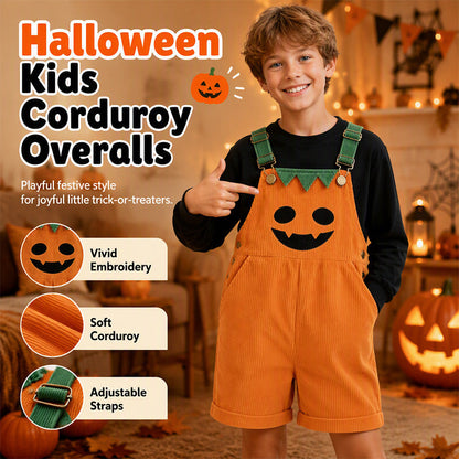 Halloween-overalls i kordfløyel for barn – shorts med seler og lommer