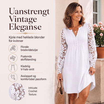 Damekjole med blonder og lange ermer